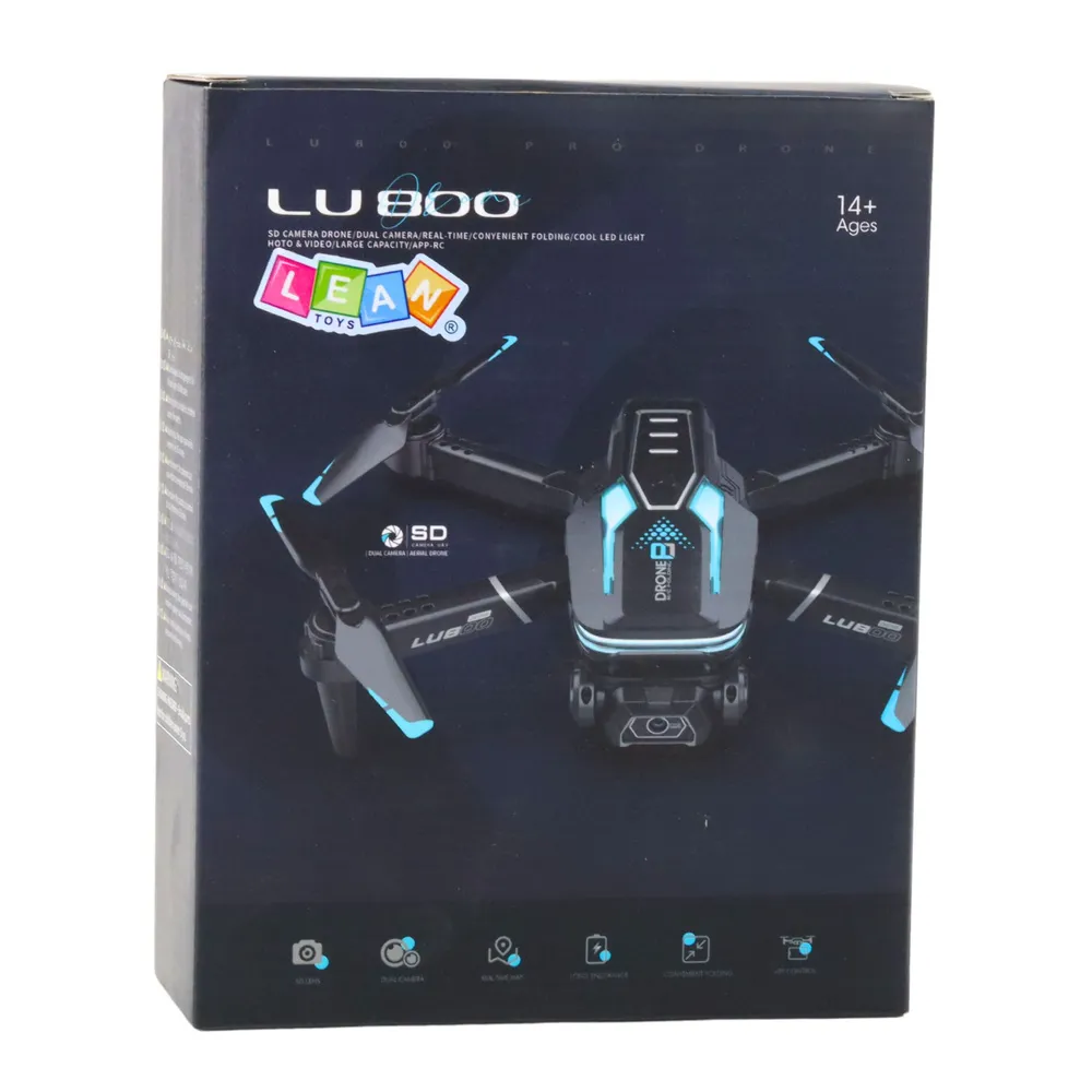 dron LU800 w etui do przechowywania wraz z zestawem dodatkowych śmigieł