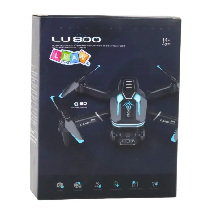 dron LU800 w etui do przechowywania wraz z zestawem dodatkowych śmigieł