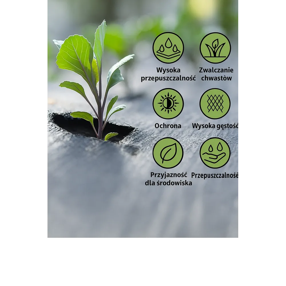 Widok agrotkaniny antychwastowej o szerokości 1,1m