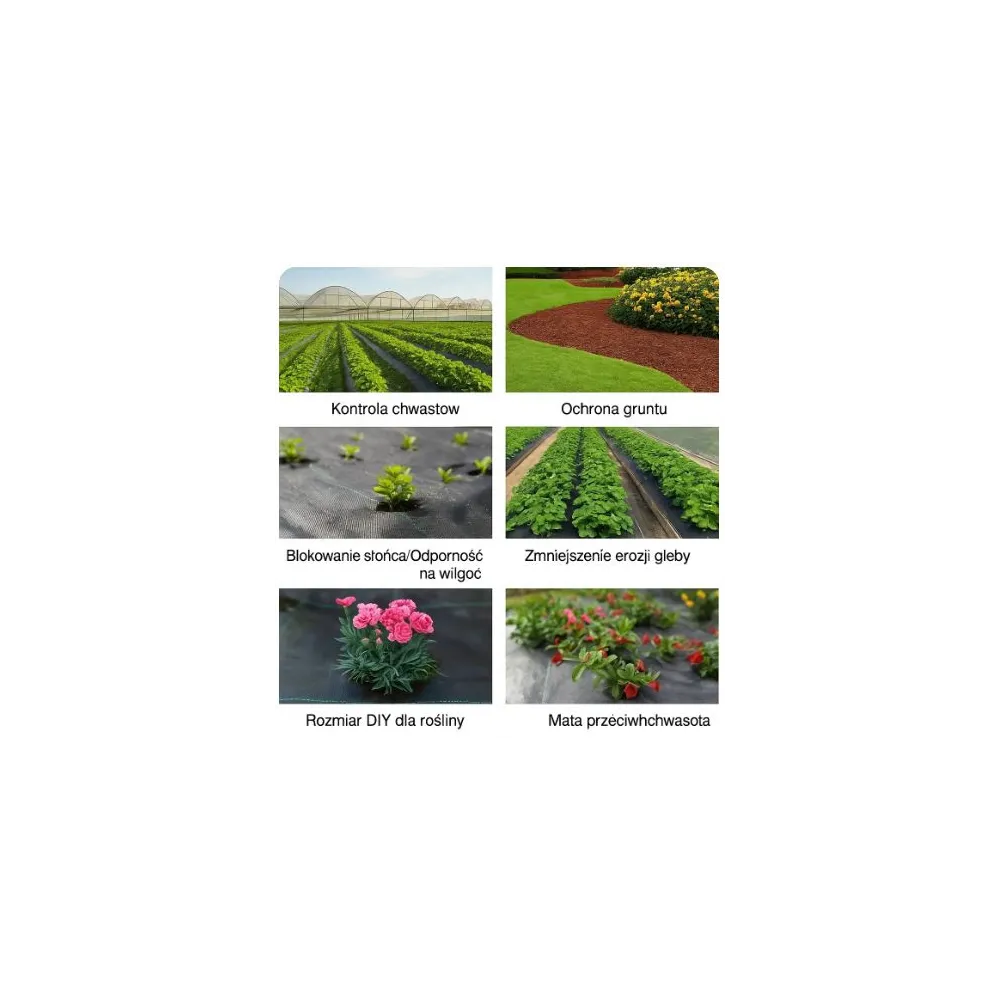 Zbliżenie na fakturę czarnej agrowłókniny 135g