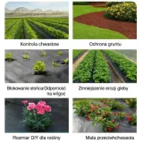 Zbliżenie na fakturę czarnej agrowłókniny 135g