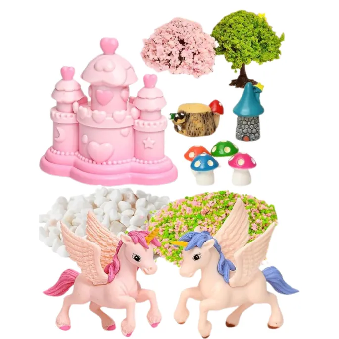 Kolorowe światła LED w zestawie DIY Terrarium Jednorożce