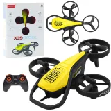 Mini dron Syma X36 RC w kolorze żółtym na białym tle