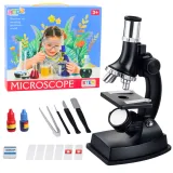 Mikroskop edukacyjny dla dzieci z kolorową obudową i zestawem akcesoriów