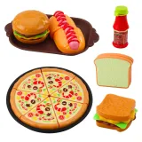 Realistyczne produkty jedzenia – pizza, hamburgery i babeczki w zestawie