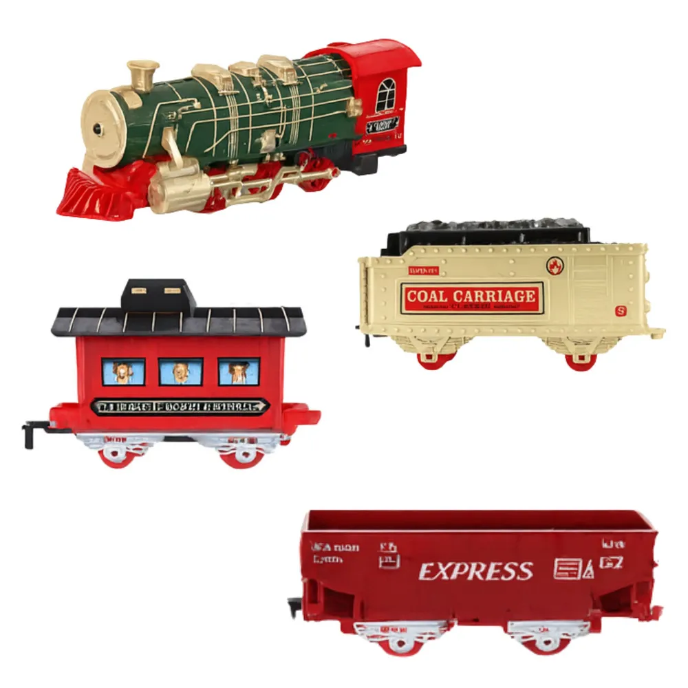 Zbliżenie na wagon pasażerski zabawkowej kolejki elektrycznej