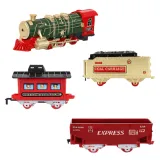 Zbliżenie na wagon pasażerski zabawkowej kolejki elektrycznej