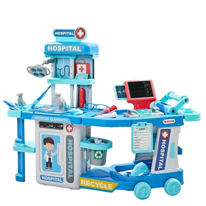 Stanowisko lekarskie po rozłożeniu walizki do zabawy