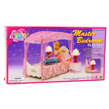 Sypialnia dla lalki gotowa do zabawy w kreatywne aranżacje