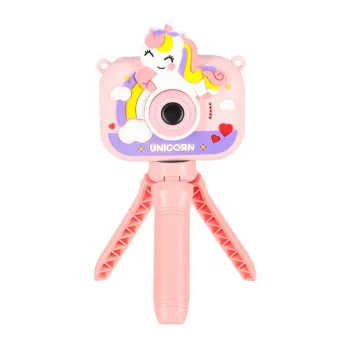 zbliżenie na przyciski aparatu dla dzieci w kształcie jednorożca