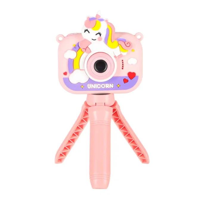 zbliżenie na przyciski aparatu dla dzieci w kształcie jednorożca