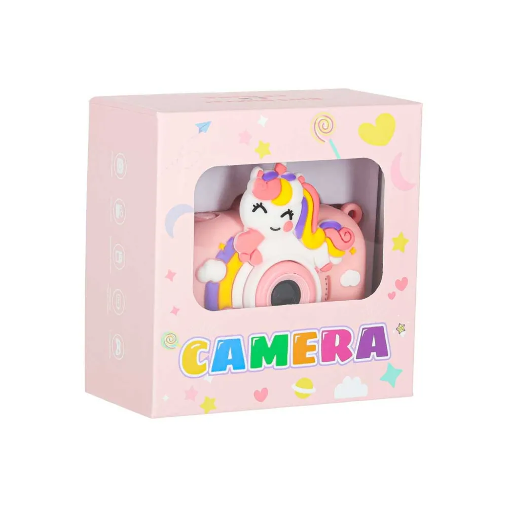 aparat fotograficzny dla dzieci z jednorożcem prezentowany z boku