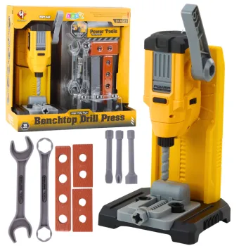 Warsztat Małego Majsterkowicza z wiertarką stołową i narzędziami w zestawie