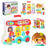 Rozkładana walizka zabawka edukacyjna z kierownicą i pokrętłami