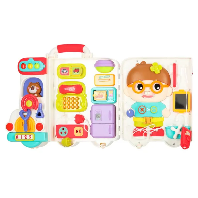 Detal przycisków i ruchomych elementów tablicy manipulacyjnej