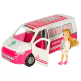 ambulan z detalami w kolorach różowym i turkusowym