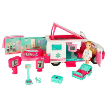 zbliżenie na ruchome łóżko szpitalne z zestawu