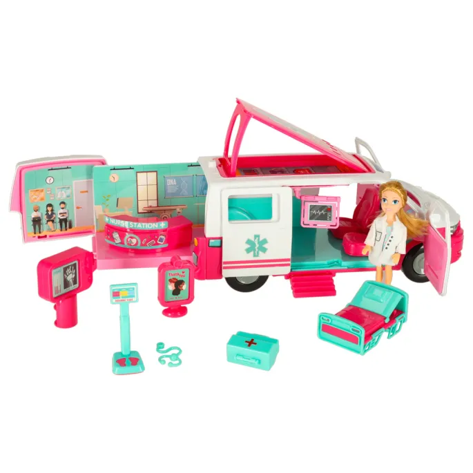 zbliżenie na ruchome łóżko szpitalne z zestawu