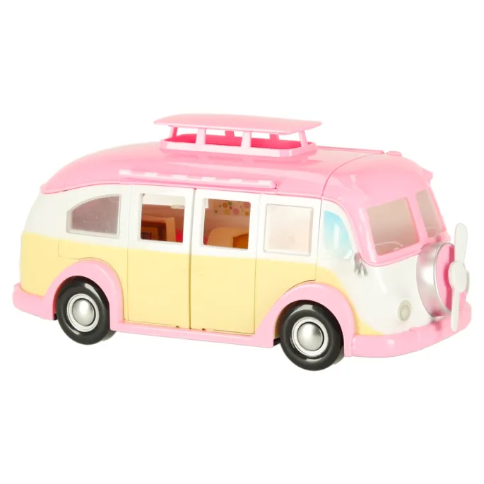 Kolorowy sklep z lodami w formie kampera widok z boku