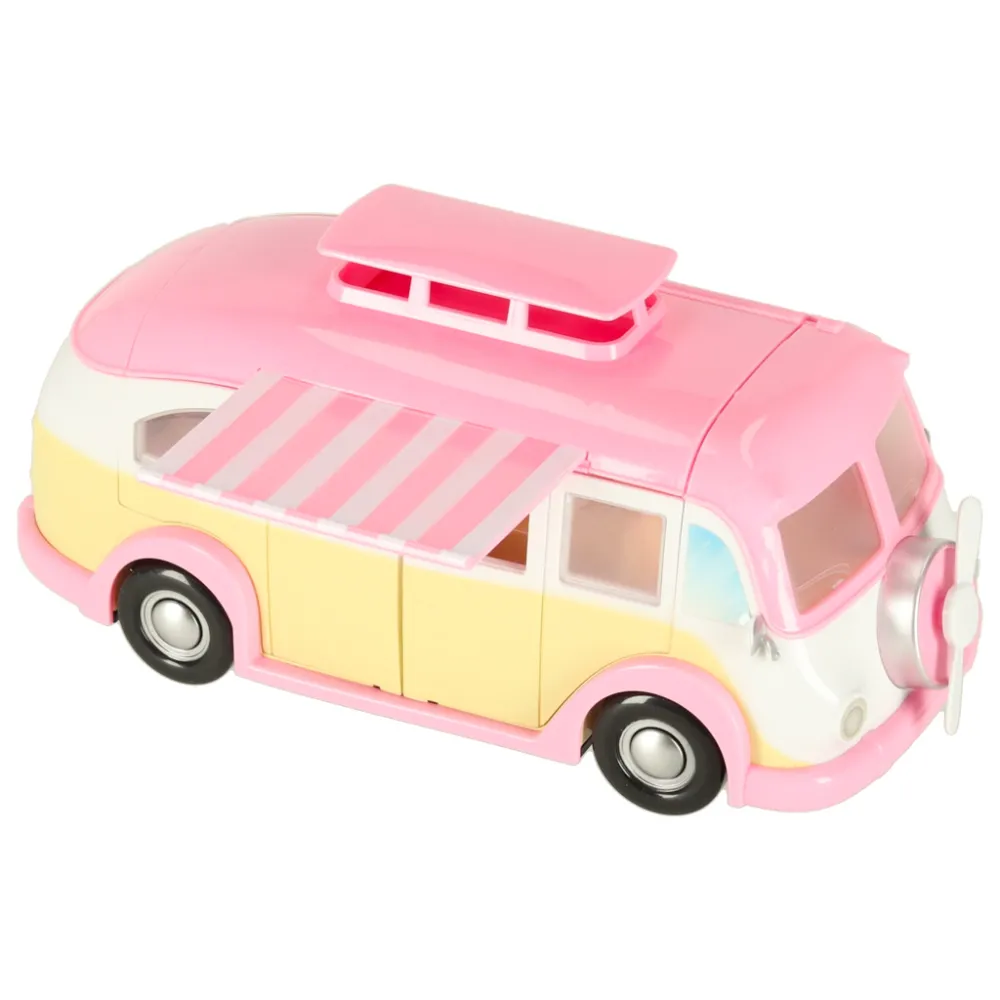 Komplet 30 elementów – samochód, stoliki, krzesła, akcesoria lodziarskie