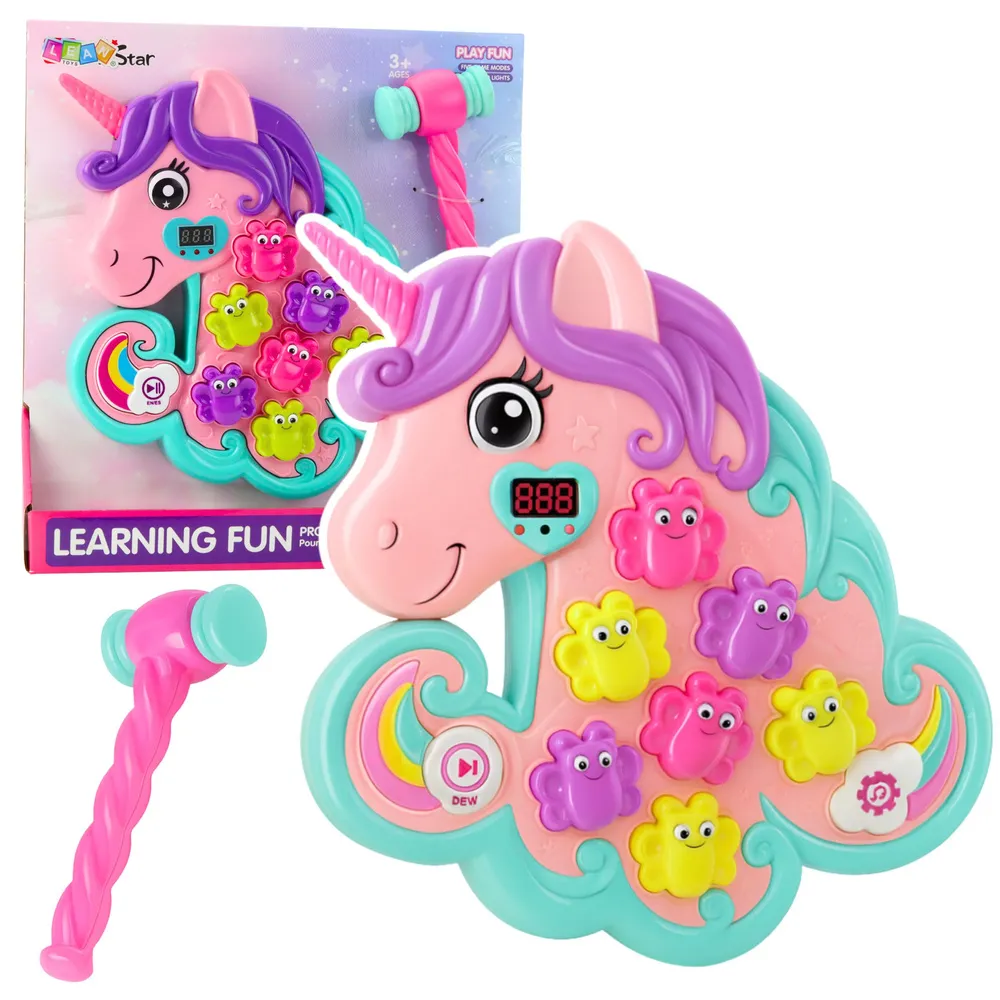 Kolorowa gra zręcznościowa Whac A Mole Jednorożec z młoteczkiem