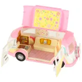 Wysuwana markiza samochodu lodziarni z rozstawionym parasolem