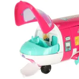 detal różowych i turkusowych elementów konstrukcji zabawkowego samolotu