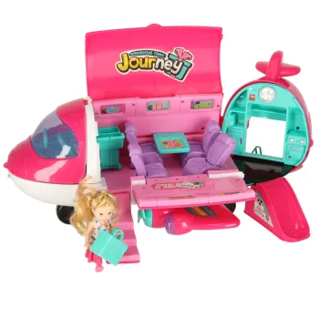 samolot zabawkowy z otwartym bokiem, pokazujący możliwości wnętrza