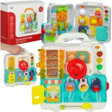 tablica manipulacyjna montessori w kształcie misia XXL z elementami sensorycznymi