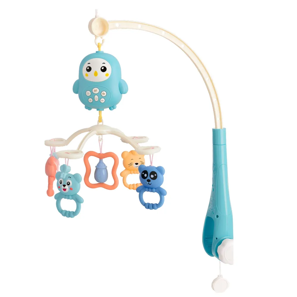 Pozytywka pingwinek zamontowana na karuzeli dziecięcej z lampką