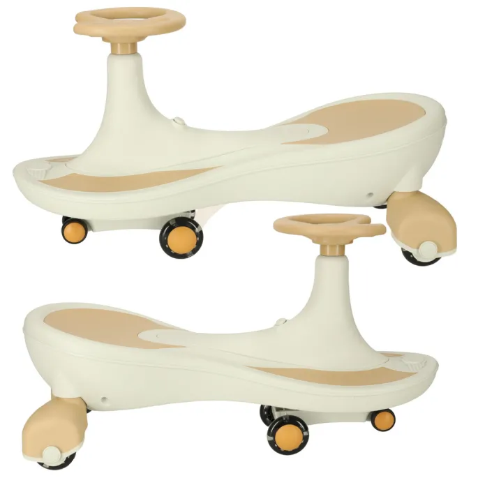 Detal świecących kół LED jeździka grawitacyjnego złoto-białego