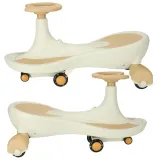 Detal świecących kół LED jeździka grawitacyjnego złoto-białego