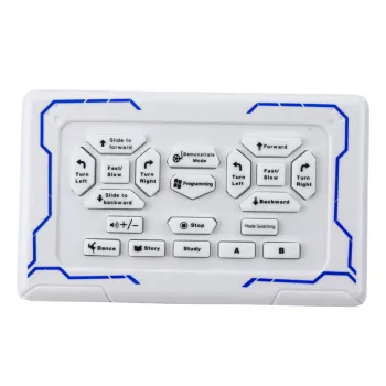 Widok robota z aktywnymi efektami świetlnymi