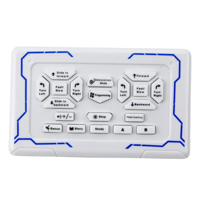 Widok robota z aktywnymi efektami świetlnymi