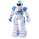 Zbliżenie na głowę robota edukacyjnego z podświetleniem LED