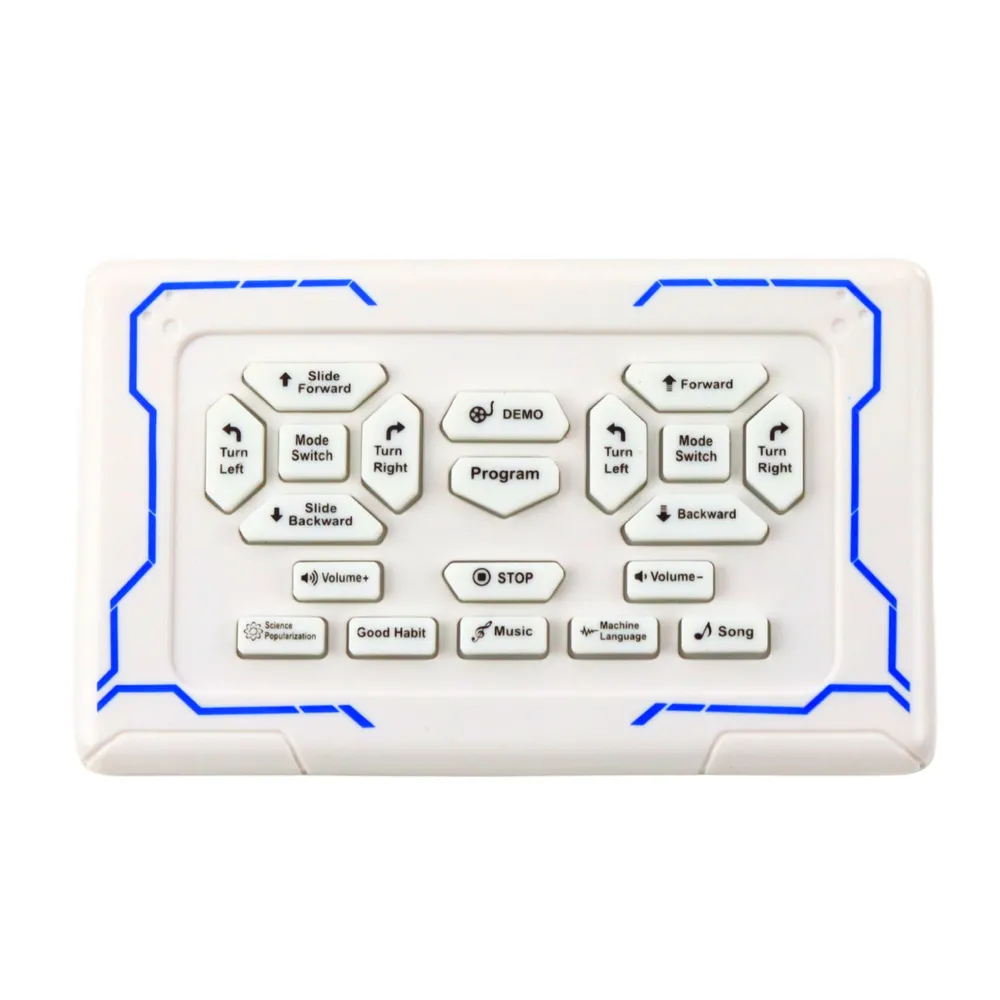 Zestaw robota edukacyjnego z pilotem, kablem i instrukcją