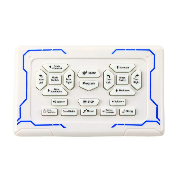 Zestaw robota edukacyjnego z pilotem, kablem i instrukcją