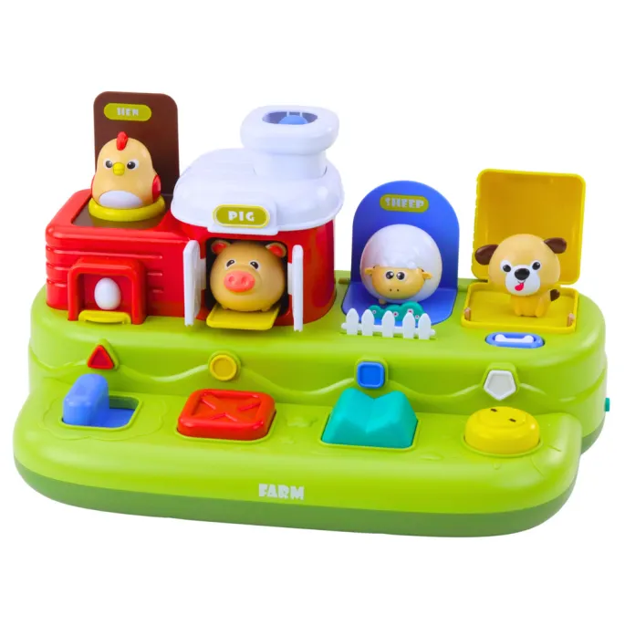 Zabawka edukacyjna prezentująca kolorowe zwierzęta na farmie