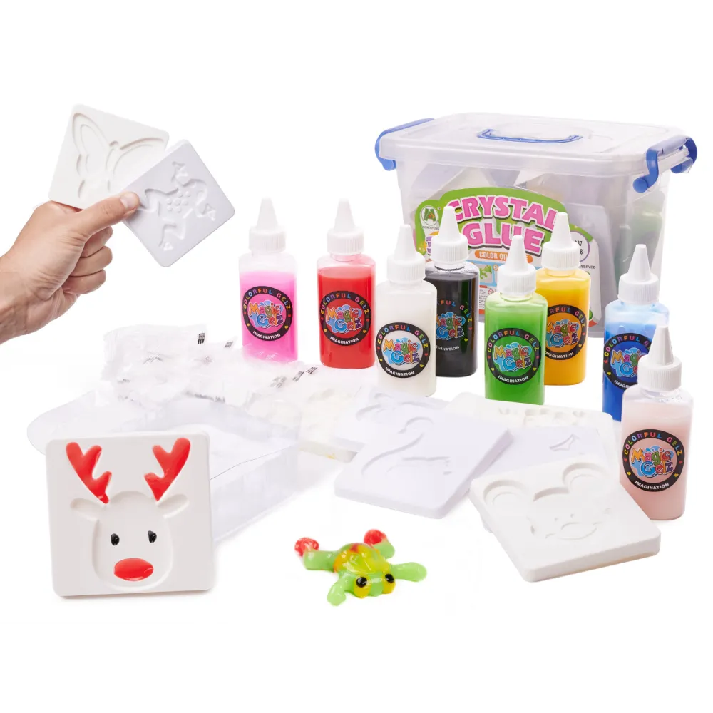 zestaw 3d crystal glue klej żelowy i akcesoria w wiaderku