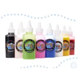 różnokolorowe kleje, foremki i granulat do zabawy kreatywnej