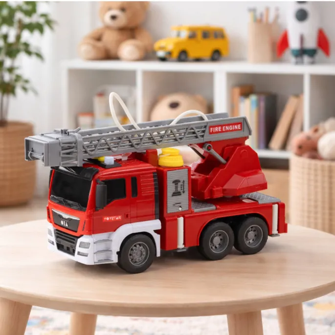 Fragment zabawki prezentujący obrotowy wysięgnik i podpórki