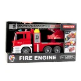 Wóz strażacki podczas prezentacji efektów świetlnych i dźwiękowych