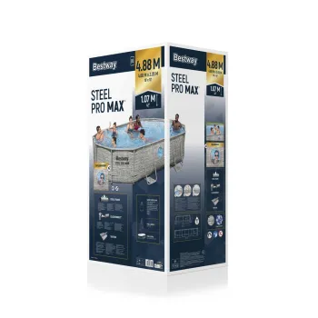 cały basen bestway z zamontowanymi wszystkimi elementami