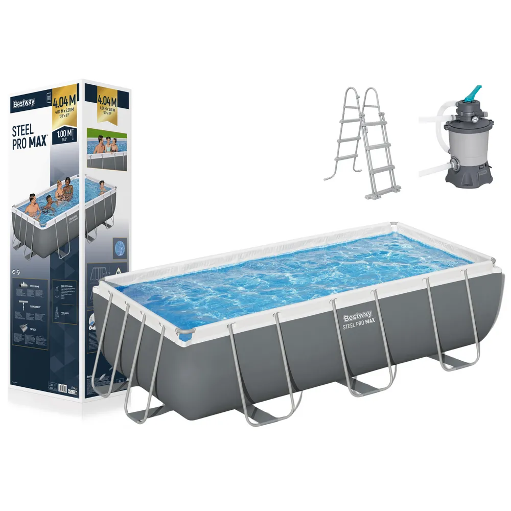 Basen stelażowy Bestway 404x201x100 cm ustawiony w ogrodzie