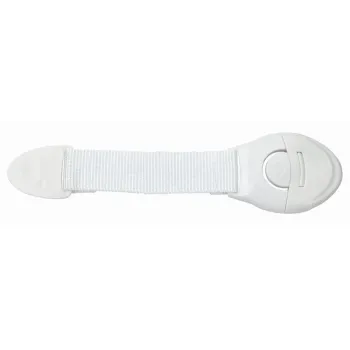 blokada do szafek w białym kolorze z taśmą dwustronną gotowa do montażu