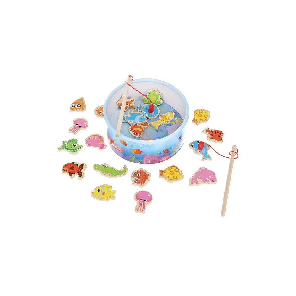 opakowanie gry łowienie rybek przedstawiające elementy zestawu