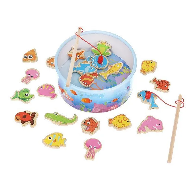 opakowanie gry łowienie rybek przedstawiające elementy zestawu