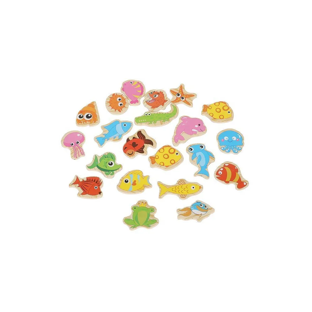 gra łowienie rybek ułożona w okrągłym pojemniku akwarium