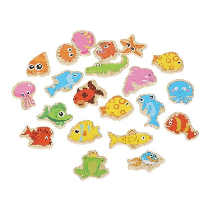 gra łowienie rybek ułożona w okrągłym pojemniku akwarium