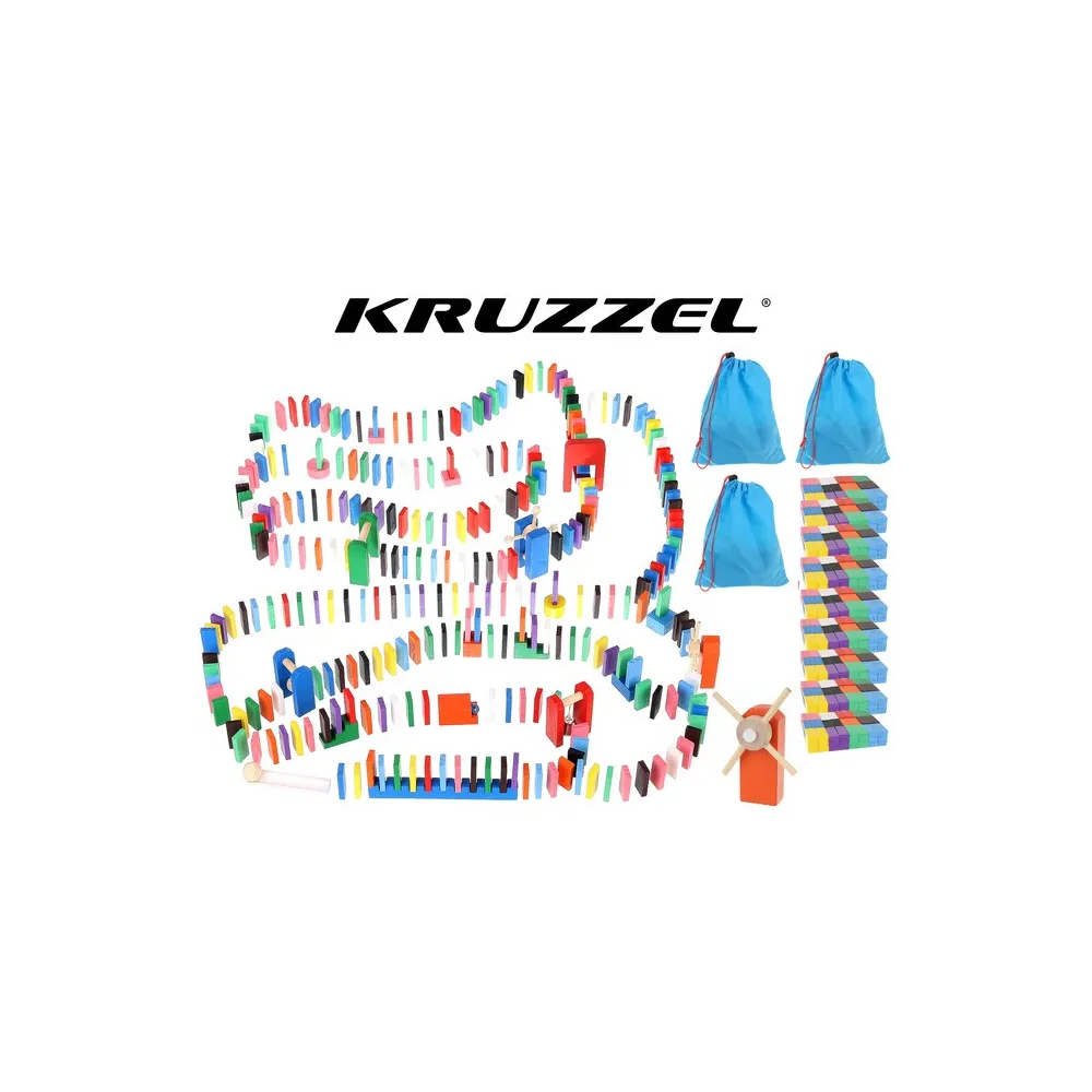 zestaw klocków domino w dwunastu barwach